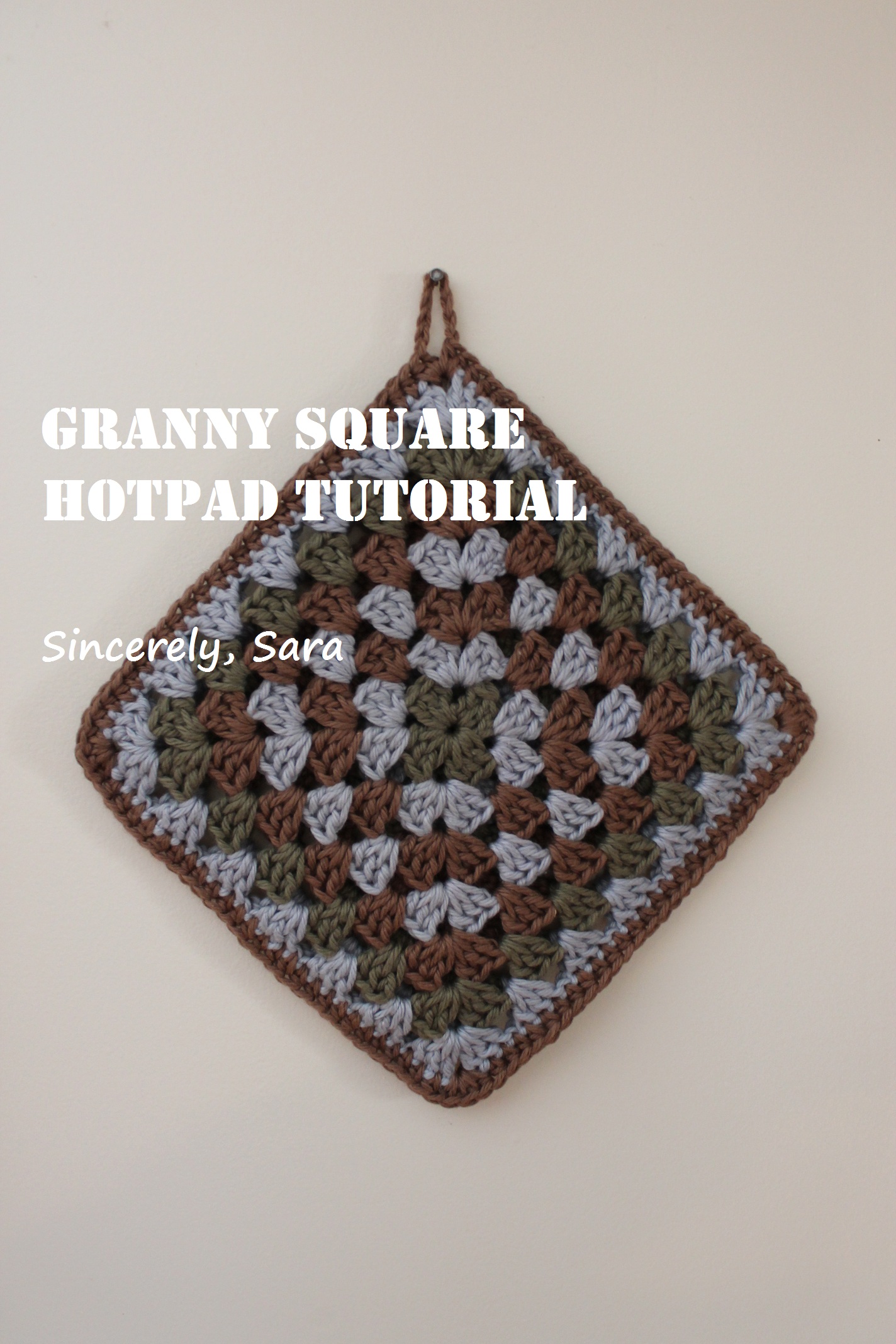 Simple and Easy Square Crochet Pot-holder - Video Tutorial (left-handed) 